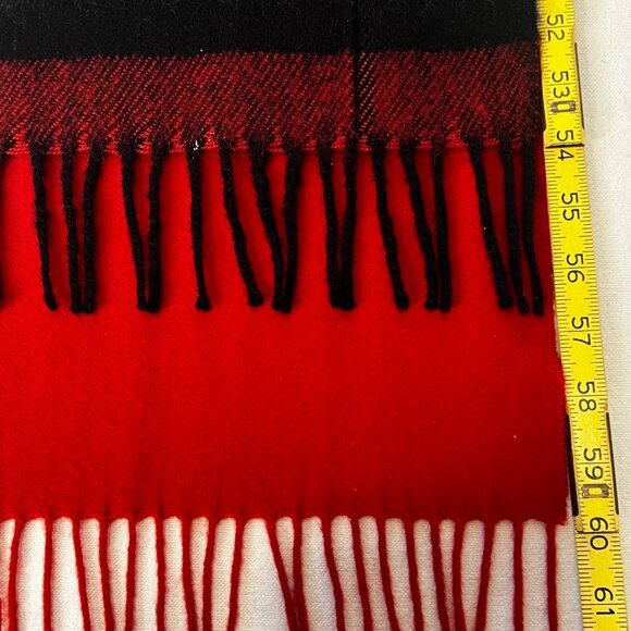 Enzo Mantovani 100% Cashmere Scarves Red /Black/Gray  Soft Luxurious Warm Fringe - Picture 13 of 14